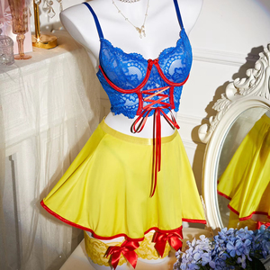 Ensemble de lingerie sexy et érotique pour femmes, soutien-gorge transparent et jupe courte, nouvelle mode, cosplay - Product Image 5