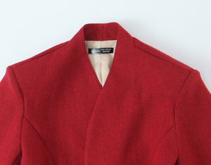 V넥 레드 컬러 끈 장식 긴팔 블레이저 미니스커트 캐주얼 패션 여성 투피스 세트 - Product Image 6