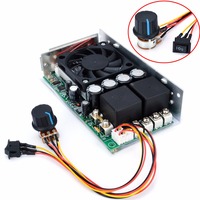 Sikat DC pengontrol kecepatan Motor, modul pengontrol kecepatan Motor dapat diprogram reversibel kontrol PWM 10-50V 100A 3000W 145x80x40mm