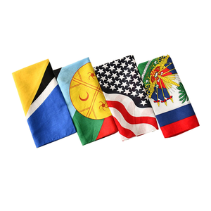 Vente en gros de bandana drapeau Haïti coton doux coupe-vent séchage rapide drapeau caraïbe carré écharpe cache-cou pour le cyclisme - Product Image 4