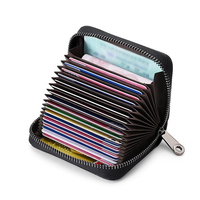 Porte-cartes en cuir PU pour hommes et femmes, porte-cartes de crédit anti-démagnétisation, porte-permis de conduire, portefeuille grande capacité