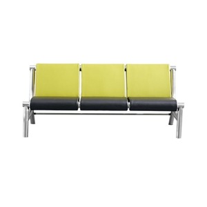 เก้าอี้พักคอยแบบสามที่นั่ง สีน้ำตาลอ่อน โครงโลหะ สำหรับพื้นที่สาธารณะ - Product Image 5