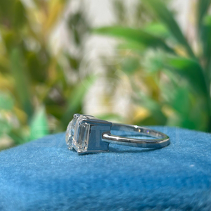 Pear And Emerald Two <b>Stone</b> Toi Et Moi Moissanite Ring Elegant Wedding Anniversary Gift For Wife Romantic Fine Jewelry Design - Product Image 2