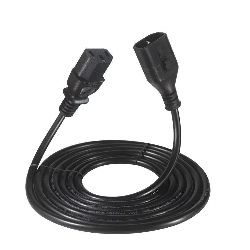 C13 a C14 Cables de extensión macho a 2 hembra Cable de enchufe de 220V 240V eléctrico tres puntas ordenador precio es cable de alimentación de CA