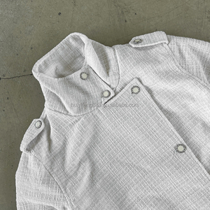 Chaquetas de Tweed de Alta Calidad con Diseño de Botones, Fabricante de Ropa, Logotipo Personalizado, Ropa Casual, Chaqueta de Tweed Corta con Cuello Alto - Product Image 3