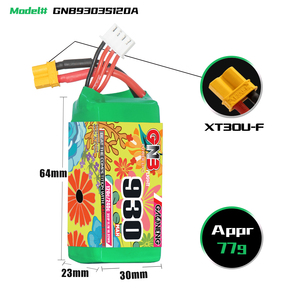 For GNB9303S120A 930mAh 3S 11.1V 120C XT30 RC LiPo <b>Battery</b> for FPV Car Boat Electronic Toy-300 Cycles - Product Image 3