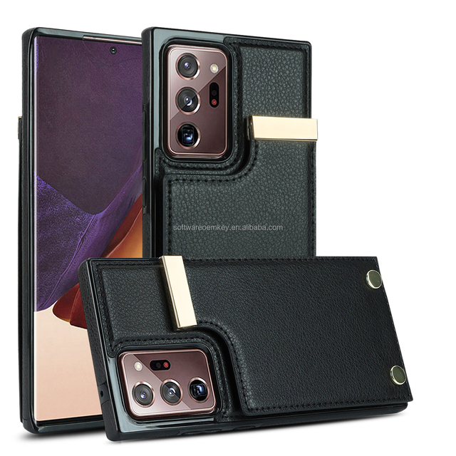 Shockproof Hardware Organ Wallet Mobile Phone Case for Samsung Galaxy Note 20 Ultra Card Slot Leather Cover for Note 10 Plus