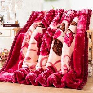 Bán Buôn Trong Kho Sang Trọng In Dày Sherpa Lông Cừu Chăn Siêu Mềm Mùa Đông Đỏ Nặng Raschel Mink Chăn - Product Image 2