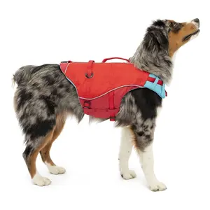 מעיל החיים של כלב מחמד מתכוונן מחזיר אור חיים לשחיה ושייט בסירה