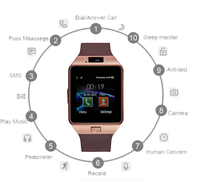 Montre Connectée Q18 DZ09 de Haute Qualité à Bas Prix avec Carte SIM, NFC, Écran Tactile, Appareil Photo et Carte TF