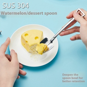 Juego de Cubiertos Desechables Creativos y Elegantes de Acero Inoxidable 304, Tenedor y Cuchara Modernos para Fiestas, <span class=keywords><strong>Pala</strong></span> para Postre de Sandía para Parejas - Product Image 5