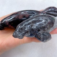 Statue de Manatee en Cristal Naturel Sculpté en Gros, Figurine de Vache de Mer en Pierre Précieuse, Sculpture Animale en Cristal de Guérison, Décoration d'Intérieur, Cadeau