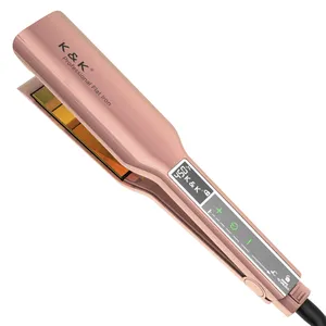 Lcd Professionele Salon Haar Recht Intelligent Voorkomen Beschadigde Titanium Stijltang Goud Plancha Para El Cabello