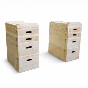 Soporte Apilable Premium de Madera <span class=keywords><strong>para</strong></span> Bloques de Barra, Ajustable en 4 Alturas, <span class=keywords><strong>para</strong></span> Bloques de Peso Muerto, Entrenamiento de Fuerza y Levantamiento de Pesas - Product Image 1