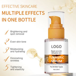 Suero Facial Hidratante y Blanqueador de Cúrcuma con Té Verde Orgánico Natural, Vitamina E, Glicerina y Ácido Hialurónico, Marca Privada OEM - Product Image 2