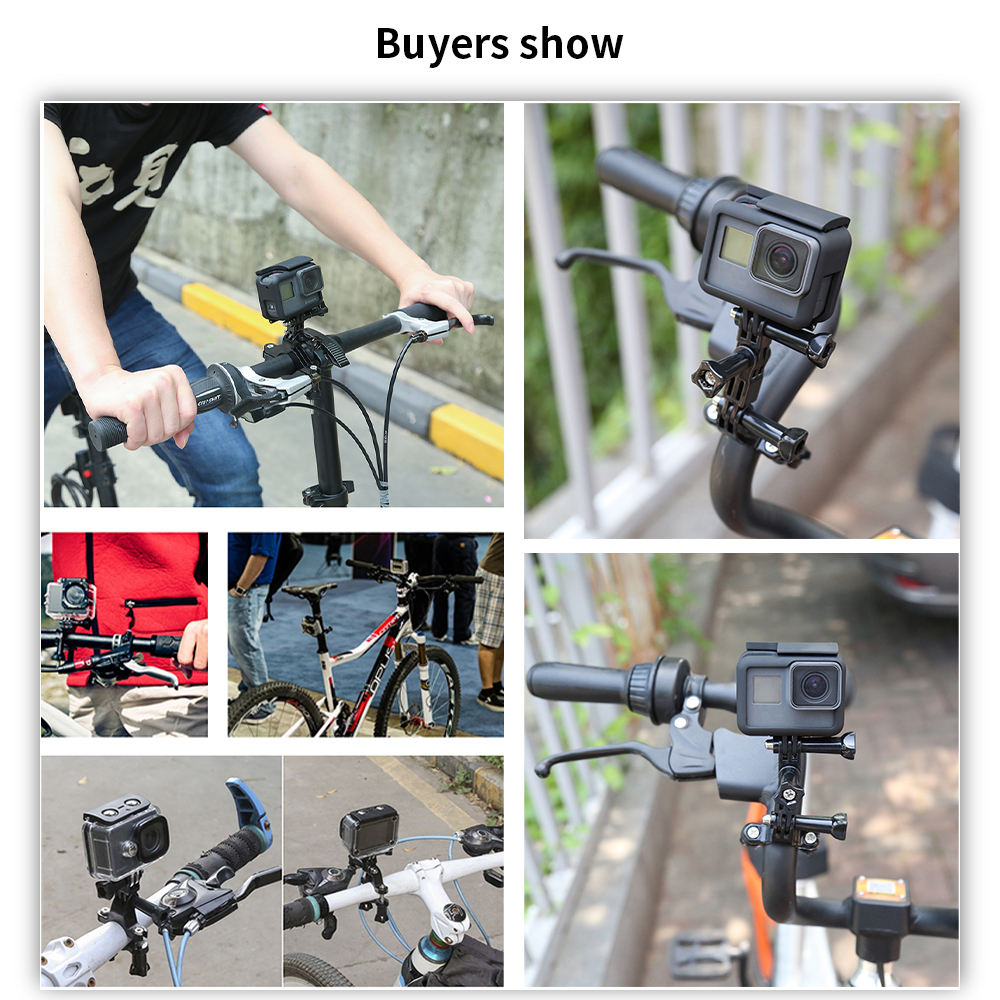 Hongdak Motorbike Handle Bar Large Clamp Mount Clip Holder for Go Pro 11 10 9 8 Phone Adapter Action Camera Accessory