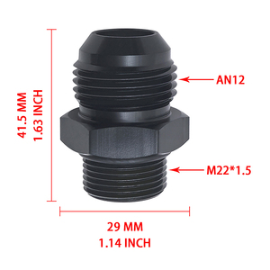 AN12 naar M22*1.5mm Aluminium Oliekoeler Adapter Fitting - CNC Zwart Geanodiseerde Rechte Connector voor Brandstofpomp & Drukmeter - Product Image 3