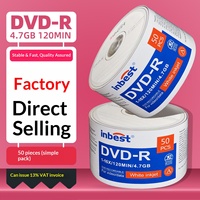 Vente directe d'usine, vente en gros de DVD-R vierges 12 cm 4,7 Go 1-16X, disques d'enregistrement vidéo/données, 50 pièces dans un emballage simple