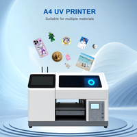 Printer UV Inkjet Flatbed A4 All-in-One XP600 Laris Manis, Multifungsi Otomatis untuk Casing Ponsel, Kartu PVC