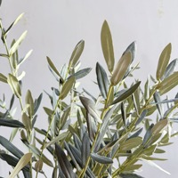KEWEI 1540 Fournisseur d'or Feuille d'olivier artificielle en soie à 4 branches pour décoration maison et événements