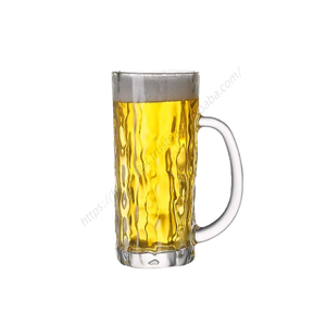 Vente en gros de mugs à bière ronds personnalisés Proins pour l'eau, le vin et la restauration, verres à motif martelé - Product Image 3