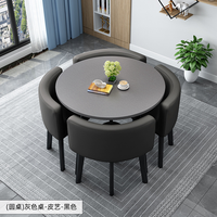 Ensemble de table à manger moderne de luxe en bois de style farmhouse, 5 pièces (4 chaises + table), écologique, gain de place, appartement, salon, hôtel