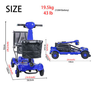 Scooter de Movilidad Plegable de 4 Ruedas para Personas Mayores y Discapacitadas, Scooter Eléctrico Portátil con Baterías Dobles y Múltiples Espacios de Almacenamiento - Product Image 2