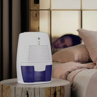 Déshumidificateur intelligent portable OEM 500 ml, mini, 12 V, électrique, blanc, silencieux, avec filtre à air frais et à eau potable pour la maison et la voiture