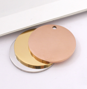 Breloques en métal argenté vintage, étiquettes en acier inoxydable, disques circulaires perforés pour colliers et bracelets DIY - Product Image 5