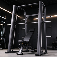 Machine Smith pour centre de fitness commercial avec rangement de plaques et support de squat pour haltères, idéale pour l'entraînement de musculation en club de santé