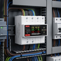 Commutateur de transfert automatique (ATS) 3P+N 150A 5-en-1, statique 10kVA, numérique réglable, 220V, avec sélecteur de phase, compteur et protection PC