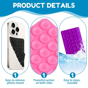 Support de téléphone à ventouse multifonctionnel en silicone double face, 40 billes, support mains libres pour selfies et vidéos - Product Image 3