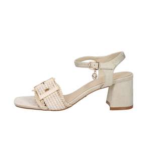 Gold & Gold Women's Heeled Sandal Beige 5.5 Cm Heel Size 37 Woven Strap Ankle Buckle - Product Image 1