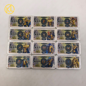 งานฝีมือโลหะ12กลุ่มดาวอนิเมะเซนต์เซย์ย่าแข็งชุบเงินแท่งเหรียญทองแท่งสี่เหลี่ยม - Product Image 1
