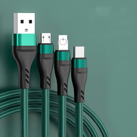 Kabel Daya Ponsel Multifungsi 3 in 1 Kabel Data USB Kustom Dengan Logo Tipe C Pengisian Cepat Ponsel USB Tipe C Android