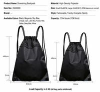 Sac à dos à cordon de serrage en gros pour usine, avec logo personnalisé, sac de sport à fond renforcé avec œillets, capacité 5 kg, MOQ 50 pièces