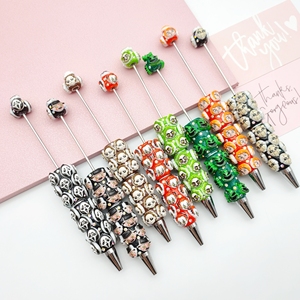Stylo B7059 Halloween à perles, stylo à bille DIY avec breloques de dessins animés d'Halloween, pour loisirs créatifs personnalisés, fournitures en gros - Product Image 3