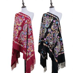 Bufanda Pashmina Retro Suave de Invierno para Mujer, Chal Largo de Poliéster a Cuadros, Secado Rápido, Regalo, Venta al Por Mayor OEM - Product Image 4