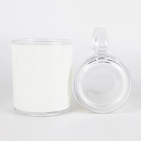Vente en gros de mugs en verre blancs imprimés avec logo personnalisé, gobelets en verre enduit de 11oz par sublimation