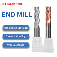 HANDERK-Fraise à ébauche revêtue TISIN en carbure monobloc HRC55 à 4 cannelures pour machines-outils CNC