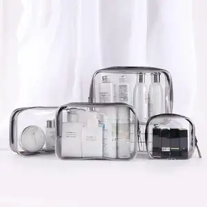 Прозрачная сумка для туалетных принадлежностей, виниловая прозрачная дорожная косметичка из ПВХ для женщин и мужчин