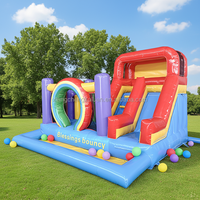 Petit Château Gonflable pas Cher avec Toboggan et Piscine 3,5*4m pour Parc d'Attractions Enfants