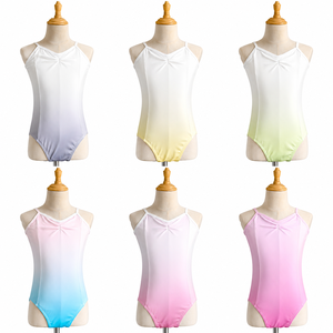 <span class=keywords><strong>Justaucorps</strong></span> de ballet dégradé pour filles, <span class=keywords><strong>justaucorps</strong></span> de danse à bretelles, <span class=keywords><strong>justaucorps</strong></span> de danse pour enfants en spandex, vêtements de danse d'entraînement, logo personnalisé OEM ODM - Product Image 1