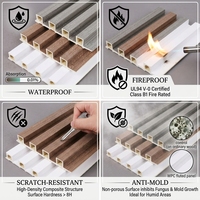 Panneau mural WPC OEM moderne ignifuge en placage de bois de charbon de bois, finition brillante UV, pour revêtement mural intérieur de luxe pour hôtels et bureaux