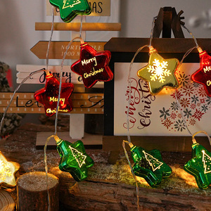 Christmas <b>Ball</b> <b>LED</b> String Lights Solar DC Battery Operated Plastic 10LED Decor for Christmas Tree - Product Image 5