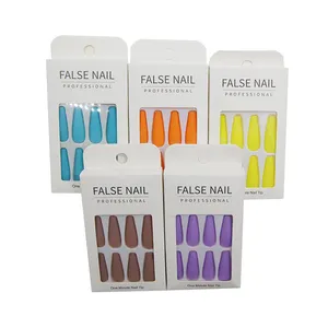 Uñas artificiales para uñas postizas, uñas largas puntiagudas, color rosa, venta al por mayor, 24 Uds.