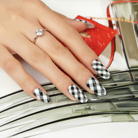 Huizi Non-toxique populaire motif classique autocollants pour ongles personnalisé en gros transparent vernis à ongles autocollants