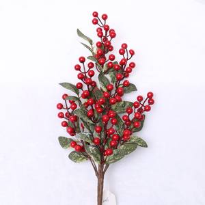 Pabrik SHUANGYUAN Grosir Cabang Buah Merah Buatan Dekorasi Rumah dan Pesta - Product Image 4