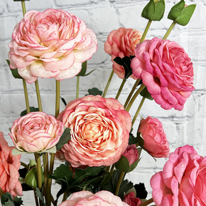 Meiyu Craft Flower Factory – Bouquet de roses artificielles à 9 têtes en soie, rose et blanc, pour décoration de mariage, accessoires de photographie de mariage et décoration intérieure - Product Image 4