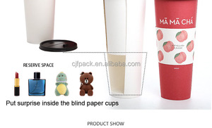 Vasos de Papel Desechables Personalizados con Tapa, Vasos de Doble Pared con Rayas para Té y Café Calientes - Product Image 4